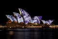 Sydney Opera House under festival lights. Royalty Free Stock Photo