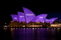 Sydney Opera House under festival lights. Royalty Free Stock Photo