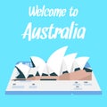 Sydney Opera House Vector Illustration with Text