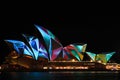 Sydney Opera House in Vivid Light Festival Colour Royalty Free Stock Photo