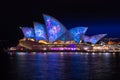 Sydney opera house vivid night life Royalty Free Stock Photo