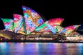 Sydney Opera House during Vivid Sydney Festival. Royalty Free Stock Photo