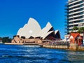 Sydney Opera House and Waterfront Cafes and Apartments, Australia Royalty Free Stock Photo