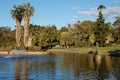 Sydney Royal Botanic Gardens lake with fountain