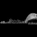 Sydney skyline drawing. Black and white illustration Royalty Free Stock Photo