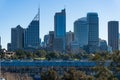 Sydney skyline and Fingers wharf on sunny day Royalty Free Stock Photo