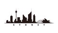 Sydney skyline silhouette vector Royalty Free Stock Photo