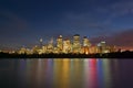 Sydney skyline at night Royalty Free Stock Photo