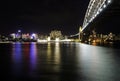 Sydney Skyline At Night Royalty Free Stock Photo