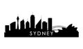 Sydney skyline silhouette. Royalty Free Stock Photo