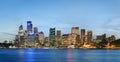 Sydney skyline after sunset Royalty Free Stock Photo