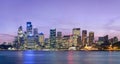 Sydney skyline after sunset Royalty Free Stock Photo
