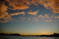 Sydney skyline with sunset clouds Royalty Free Stock Photo