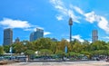 Sydney skyline with Sydney Tower in Sydney Royalty Free Stock Photo