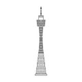 Sydney Tower icon in outline style isolated on white background. Australia symbol stock vector illustration.