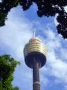 Sydney Tower With Hazy Clouds and Blue Sky, Australia Royalty Free Stock Photo
