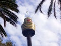 Sydney Tower With Hazy Clouds and Blue Sky, Australia Royalty Free Stock Photo