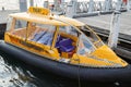 Sydney Yellow Water taxi docking at the pier at Darling Harbour Royalty Free Stock Photo