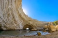 Sykia Cave at Melos Island, Greece Royalty Free Stock Photo