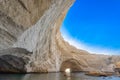 Sykia Cave at Melos Island, Greece Royalty Free Stock Photo