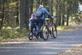 Syktyvkar, Komi RepublicRussia,September 27, 2020father and son ride a Bicycle in the Park