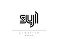 SYL Creative Unique Modern Letter Logo Design Royalty Free Stock Photo