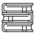 Syllabus book stack icon, outline style