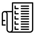 Syllabus icon, outline style