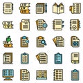 Syllabus icons set vector flat