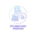 Syllabus and modules concept icon