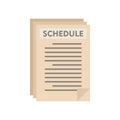Syllabus paper schedule icon flat isolated vector