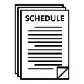 Syllabus paper schedule icon, outline style