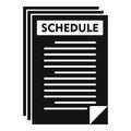 Syllabus paper schedule icon, simple style