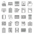 Syllabus week icons set, outline style