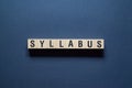 Syllabus - word concept on cubes Royalty Free Stock Photo