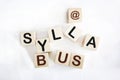 Syllabus - word concept on cubes, text, letters Royalty Free Stock Photo