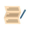 Syllabus write paper icon flat isolated vector