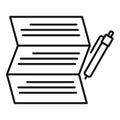 Syllabus write paper icon, outline style Royalty Free Stock Photo