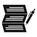 Syllabus write paper icon, simple style