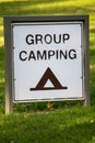 A Group Camping sign marks the designated group camping area for visitor Royalty Free Stock Photo