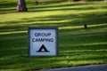 A Group Camping sign marks the designated group camping area for visitors Royalty Free Stock Photo