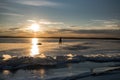 Sylvan Lake Sunset Over The Ice