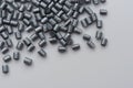 Sylver dyed plastic polymer pellets Royalty Free Stock Photo