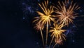 Sylvester, happy new year, new year\'s eve 2023 background banner - Golden firework fireworks pyrotechnics