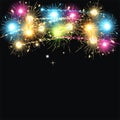 Sylvester party aund fireworks Royalty Free Stock Photo