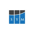 SYM letter logo design on white background. SYM creative initials letter logo concept. SYM letter design
