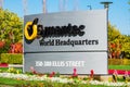 Symantec logo at world headquarters in Silicon Valley