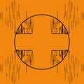 Geometric abstract pattern in black on an orange background Royalty Free Stock Photo