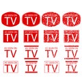 Symbol of As Seen on TV, red isolated on white