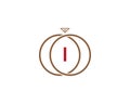 I letter ring diamond logo